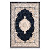 GÜLSEV HOME(449) HANZADE, OSMANLI MELODİ İPEKSİ YÜN TUŞELİ TRİKO AKRİLİK SARAYLI OTURMA ODASI VE SALON HALISI Lacivert 240 x 340