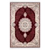 GÜLSEV HOME(480) HANZADE, OSMANLI MELODİ İPEKSİ YÜN TUŞELİ TRİKO AKRİLİK SARAYLI OTURMA ODASI VE SALON HALISI Bordo 240 x 340