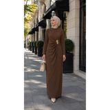 Gülsoy YENİ SEZON TESETTÜR ABİYE ELBİSE BELDEN BROŞLU