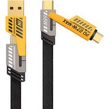 Gültekin 4in1 Type-C 65W To Usb-A + Type-C To Lightning 27W Hızlı Şarj Kablosu Siyah