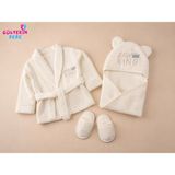 Gültekin Bebe Bebessi Kıng Nakışlı Erkek Bebek Bornoz Seti -CA4243594 - Ekru