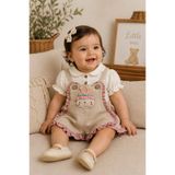 gültekin bebe Bebinni Müslin Kumaş Slopet Kız Takım 9-24 Aylık -9013232 - GÜL KURUSU