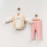 Gültekin Bebe Çakar Bebe 6-18 Aylık Güllü Nakışlı 2li Takım -8035155 - Krem - 9 - 12 Ay