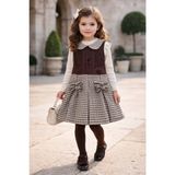 Gültekin Bebe Miss Melinda Güllü Kaz Ayaklı Elbise 7-10 YAŞ-0358530 - Kahverengi - 8 Yaş