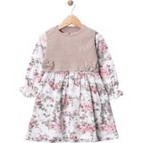 Gültekin Bebe Wow Çiçekli Penye Ikili Elbise 1-4 Yaş -450959180 - Krem