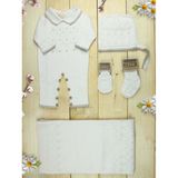 Gültekin Bebe Zeni Triko Bebek 5 Li Tulum Seti Yenidoğan Bebek Takım Kutulu 3010 Krem
