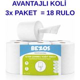 Gültekin Bezos Professional Içten Çekmeli Kağıt Havlu 3 Koli | 18 Rulo | Endüstriyel Kullanım