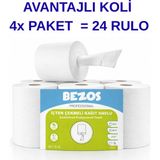 Gültekin Bezos Professional Içten Çekmeli Kağıt Havlu 4 Koli | 24 Rulo | Endüstriyel Kullanım