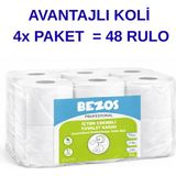 Gültekin Bezos Profesyonel Içten Çekmeli Tuvalet Kağıdı 48 Rulo | Mini Cimri | 2 Katlı %100 Selüloz