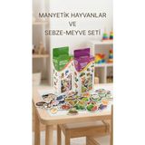 Gültekin Manyetik Oyuncak Set Hayvanlar Sebze Meyve Magnetli 56 Parça