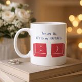 Gültekin Model 25 – You Are The Key To My Happiness Tasarımlı Porselen Kupa -Anlamlı & Romantik Hedi