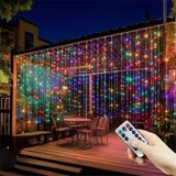 Gültekin Senon Kumandalı Peri Tel LED Aydınlatma 300 Ledli Perde Işık 10 Saçaklı 3x3 Metre Dekoratif Duvar Işığı Parti ve Yılbaşı Süsü USB Kablolu (Rgb Çok Renkli)