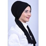 Gültopu Eşarp & Şal Kadın Dubai Bone Şal, Günlük Düz Siyah Renk Baş Örtüsü Tesettür Giyim