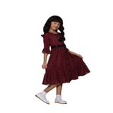 Gülücük Kids Kız Çocuk Çiçekli Şifon Elbise 854 - Bordo - 9 Yaş