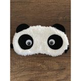 Gülümse Gel 1 Adet Uyku Bandı Peluş Ayıcık Göz Bandı Panda Uyku Maskesi Göz Maskesi Pelüş - Siyah