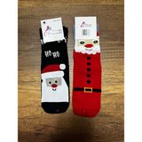 Gülümse Gel 2 Adet Yeni Yıl Çorabı Yılbaşı Çorap Noel Baba Kışlık Havlu Çorap 35-41 - 35 - 41 - Krem