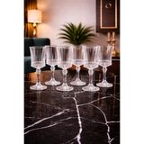Gülümseten Avm 6’lı Elysia Çizgili Origami Ayaklı Bardak 175 ml Cam Meşrubat Kokteyl Kahve Yanı Sunum Bardağı