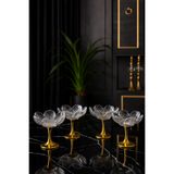 Gülümseten Avm Gold Ayaklı Cam Lotus Çiçeği Lokumluk Şekerlik | 4’lü Kahve Yanı Sunum Seti