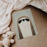 Gülümseyen Tembel Hayvan Çocuk Odası Duvar Posteri Çerçeveli Tablo Duvar Dekorasyonu - 30 x 40 - Çerçevesiz Poster