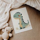 Gülümseyen Yavru Dinozor Çocuk Odası Duvar Posteri Çerçeveli Tablo Duvar Dekorasyonu - 21 x 30 - Çerçevesiz Poster