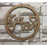 Gülüş Lazer Kesim 30 Cm Kız Evi Yazılı Ham Ahşap Renk Kapı Süsü Boyanabilir