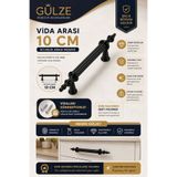GÜLZE (10 cm) SİYAH Renk VEZİR Model Mobilya Kulpları Dolap, çekmece, komodin, mutfak, banyo mobilyaları