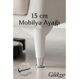 GÜLZE (15 cm) GÜMÜŞ Pabuçlu -Nefes Model- Mobilya Ayağı (Mobilya Ayağı, Dolap, Koltuk, Tv Ünitesi Ayağı)