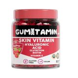 Gumitamin Cilt Vitamini Vegan Gummy 60 Tablet (Hyalüronik Asit, Glutatyon, Biotin, Vitamin E ve Doğal Ahududu Aromalı)