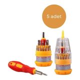 Gümrük Bey Mini Tornavida 31'li Set, 5 Adet Çok Amaçlı Pratik Tornavida Seti - Sarı