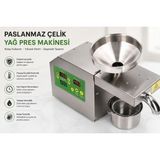 Gümrük Bey Otomatik Sabit Sıcaklık Yağ Pres Makinesi 220V Paslanmaz Çelik Ev ve Restoran - 7,5 lt
