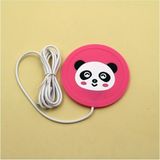 Gümrük Bey Panda Model , USB ile Çalışan Termostatlı Bir Bardak Isıtıcı - Bardak Altığı - Pembe - 1