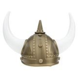 Gümrük Bey Viking Kaskı – Boynuzlu Altın Kostüm Şapka Cosplay Parti Aksesuarı