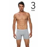 GÜMÜŞ 3 Adet ( L ) GRİ Erkek Renkli Likralı Spor Boxer 3074