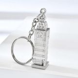Gümüş 3D Big Ben Metal Anahtarlık İngiltere Londra Saat Kulesi