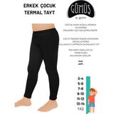 Gümüş 3'lü Erkek Çocuk Termal Tayt Siyah Viskon ile Soğuk Havalarda Sıcak Tutma - 13 - 14 Yaş