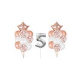 Gümüş 5 Yaş Rose Gold Konfetili Şeffaf Balon Seti