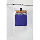 Gümüş 5'li Dolap İçi 3 Katlı Pantolon Elbise, Şal, Eşarp, Askısı, Gardrop Askılığı - Metal Paslanmaz Çok Renkli