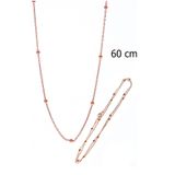 Gümüş 60 cm top top zincir