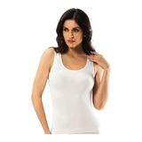 GÜMÜŞ 6'lı Paket Ribana Biyeli Kadın Geniş Askılı Atlet, Beyaz, 2XL