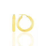 Gümüş Altın Yaldızlı 5 Mm Kalınlığında 29 Mm Büyüklüğünde Kalın Gümüş Halka Küpe Sgtl10937gold