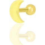 Gümüş altın yaldızlı hilal modeli Tragus helix Piercing küpe