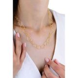 Gümüş Altın Yaldızlı İç İçe Geçmeli Sonsuz Kalp Zinciri Kolye Sgtl12950gold