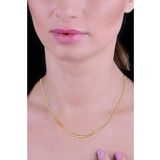 Gümüş altın yaldızlı örgü modeli italyan zincir kolye SGTL11809GOLD
