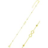 Gümüş Altın Yaldızlı Top Top Zincirli Sonsuzluk Bileklik Sgtl11930gold