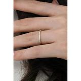 Gümüş Altın Yaldızlı Yarım Tur Zirkon Taşlı Thin Yüzük Sgtl12869gold