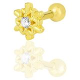 Gümüş altın yaldızlı zirkon taşlı kar tanesi tragus helix Piercing küpe