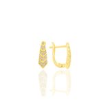 Gümüş Altın Yaldızlı Zirkon Taşlı Kravat Model J Küpe Sgtl11218gold