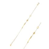 Gümüş Altın Yaldızlı Zirkon Taşlı Stil Çivi Bileklik Sgtl12628gold