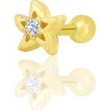 Gümüş altın yaldızlı zirkon taşlı yıldız modeli Tragus helix Piercing küpe