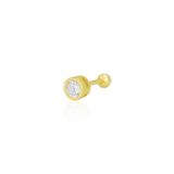 Gumus Altin Yaldizli Zirkon Tek Tas 5 Mm Tragus Helix Piercing Kupe Sgtl12420gold
